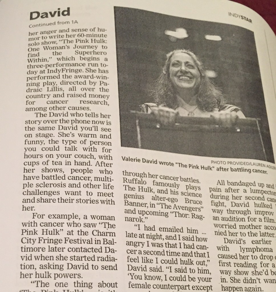 Valerie David Pink Hulk Breast Cancer Survivor